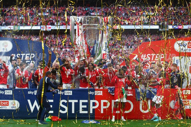 <p>Nottingham Forest were last season’s team with the lottery ticket as they triumphed in the play-off final </p>